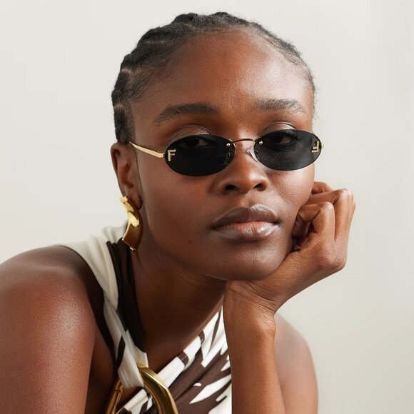 Fendi FIRST CRYSTAL Women Sunglasses Gold Oval FE4075US 30A NEW AUTHENTIC - Picture 13 of 16